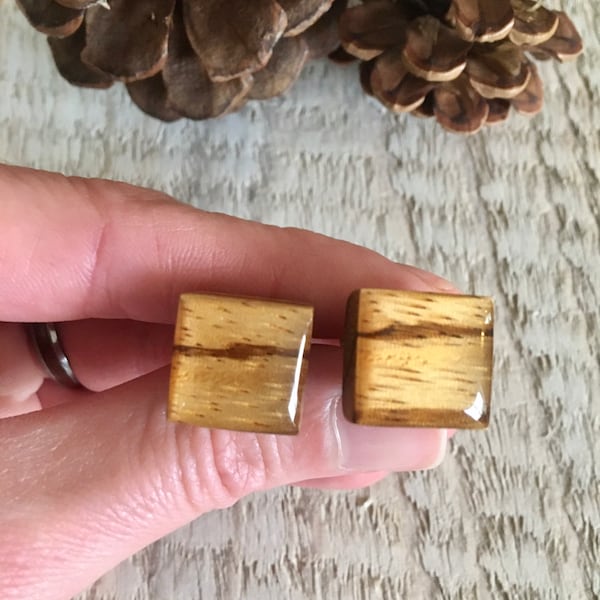 Wood cufflinks, zebra wood accessories, unique gift for him, Dad gift, classy man, business man gift, boss gift, groom gift, French cuff