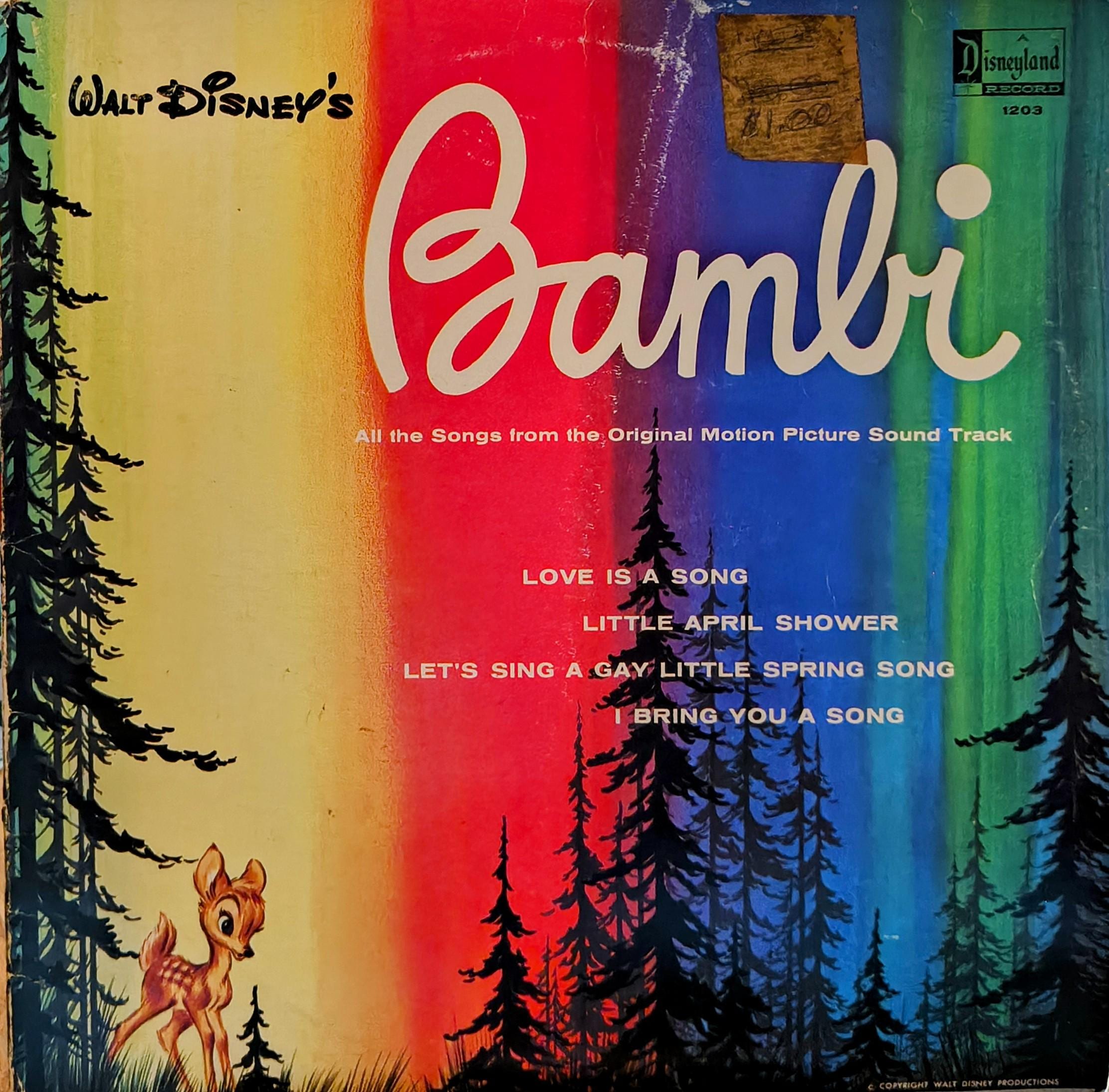 Walt Disney Bambi First Press Vintage Vinyl Record/album/lp '60s