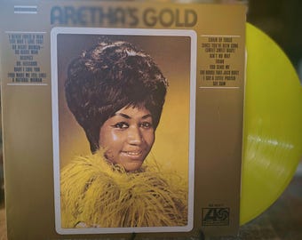 Aretha Franklin Arethas Gold On Gold Disco/Álbum/LP de vinilo color oro, reedición, en perfecto estado