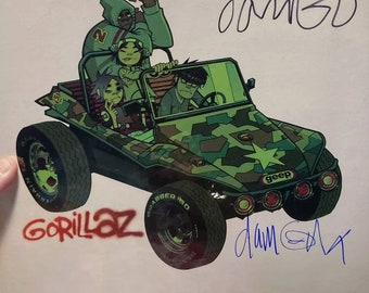 Autographed Gorillaz by Gorillaz First Press Vintage Vinyl Record Album LP NM-