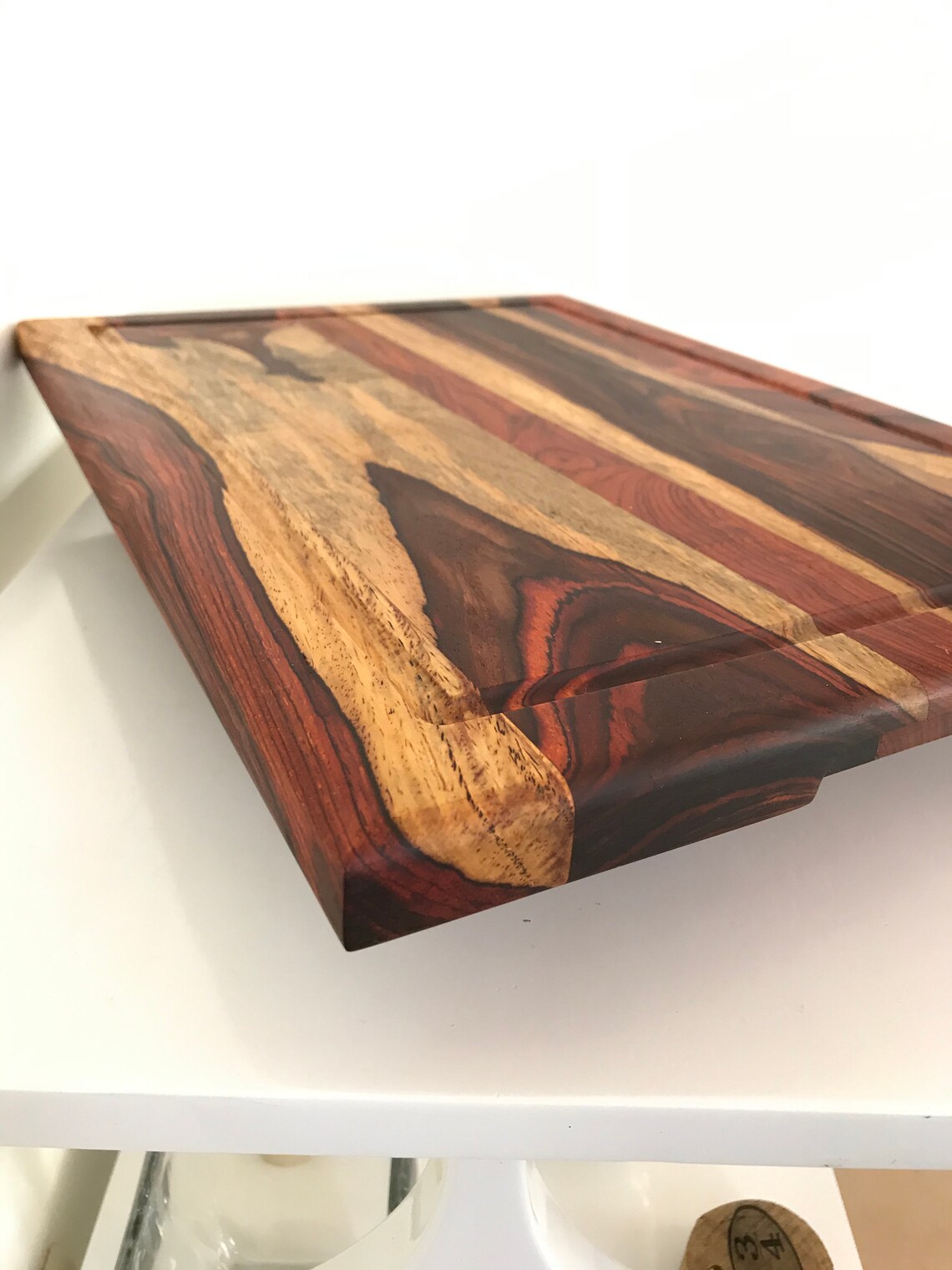 Cutting Board with Juice Groove and finger holds. Size Etsy