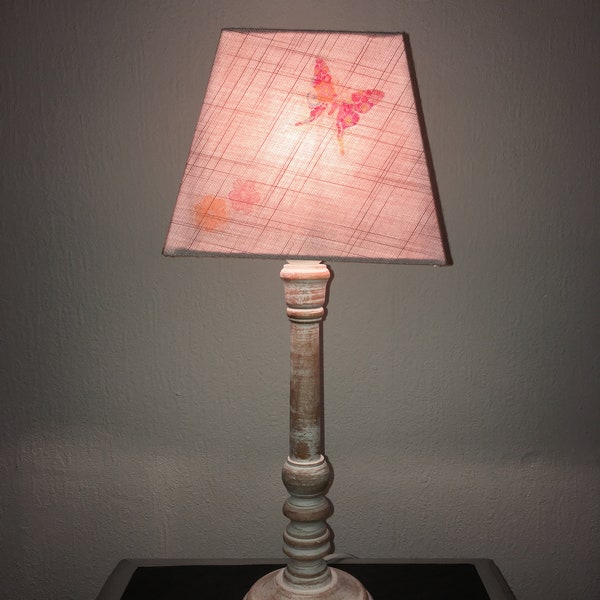 Lampe à poser enfant "Papillons Roses"