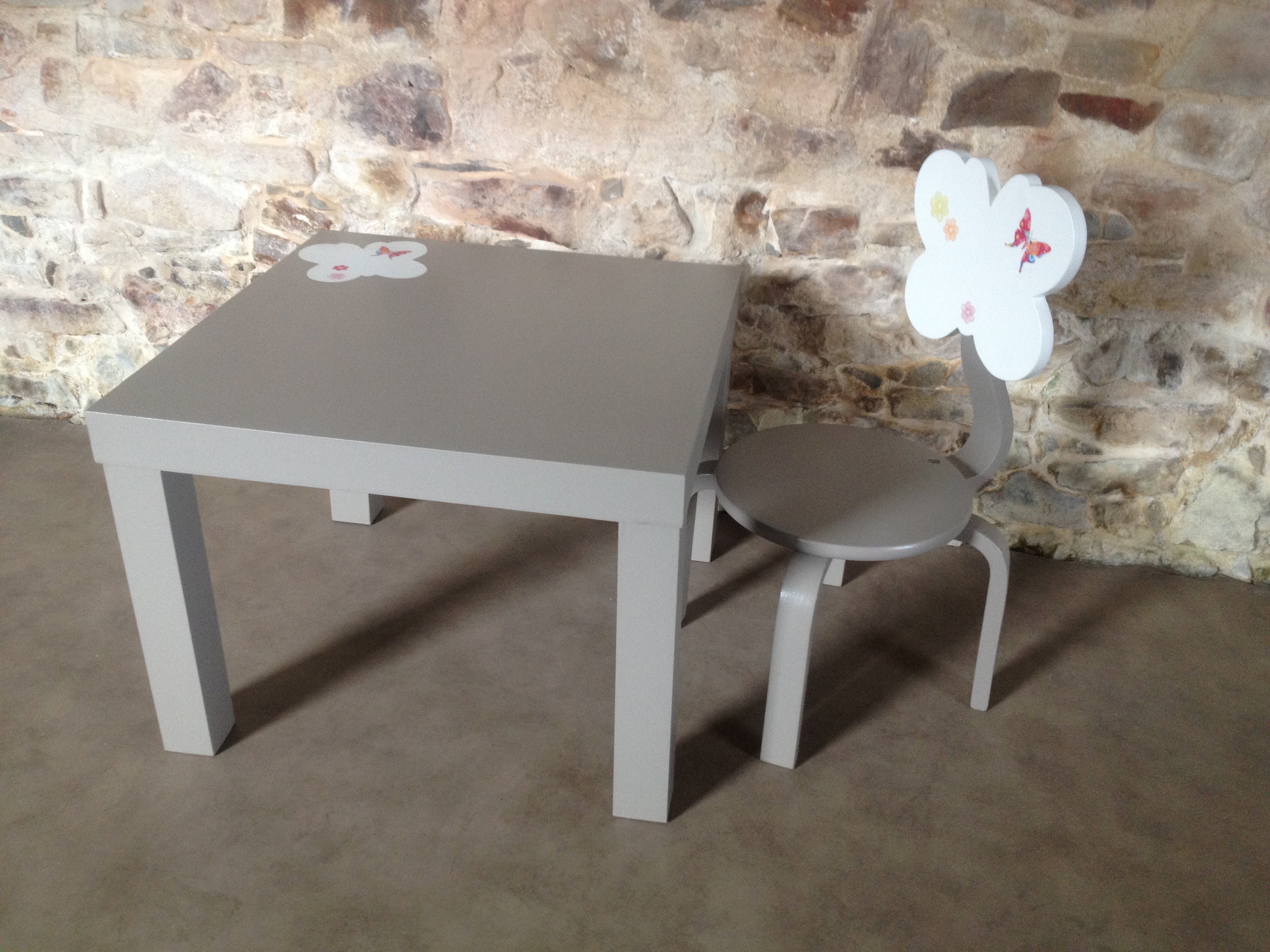 Bureau d'enfant Papillons Roses