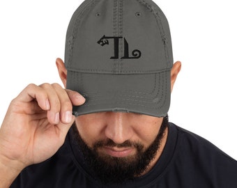 TygerLadi Black Logo Distressed Dad Hat