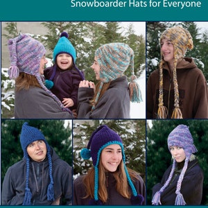 Snowboarder Hats for Everyone ~ Knitted Patterns ~ PDF Download