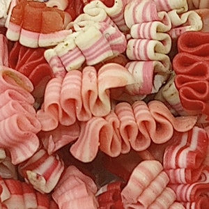 1:12 scale miniature ribbon candy, Valentines mix, miniatures, dollhouse miniatures miniature candy, one inch scale, miniature kitchen