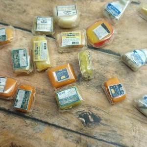 miniature cheeses, packages cheese, miniature cheese wedges, miniature groceries, Tiny food