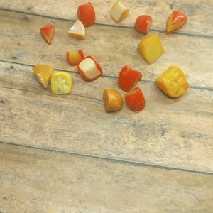 miniature cheese, dollhouse groceries, dollhouse kitchen, dollhouse miniature cheese, tiny food, 1:12 scale, variety