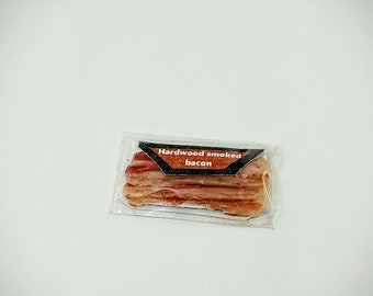 miniature bacon, dollhouse miniatures, miniature food, 12th scale, one inch scale, bacon