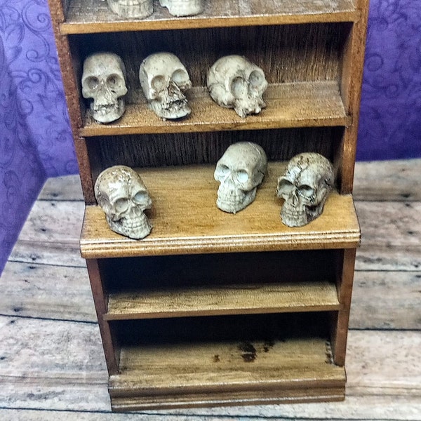 miniature skull, miniature Halloween, dollhouse miniature skulls, 12th scale, one inch scale