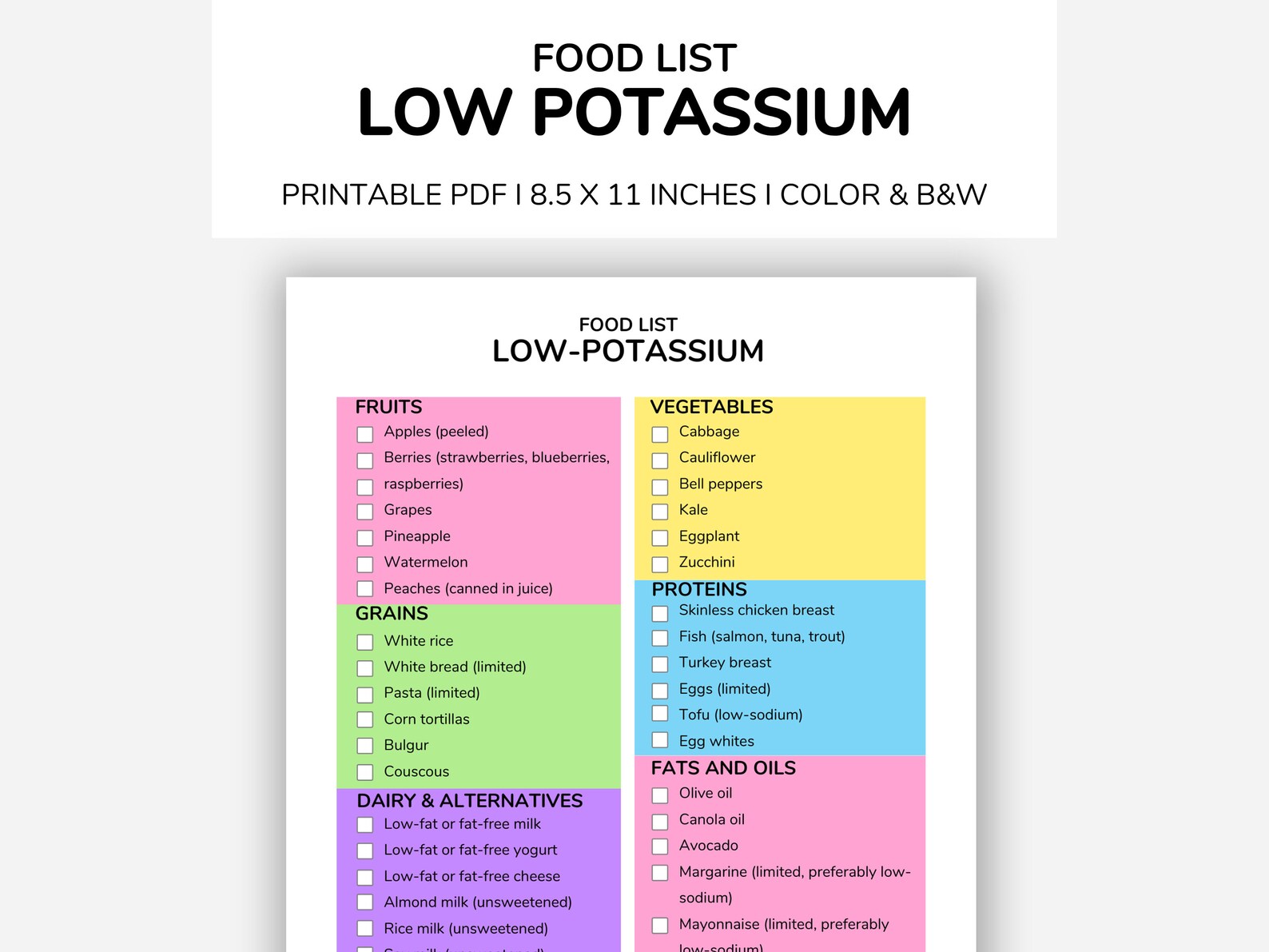 Low Potassium, Food List, Kidney Disease, Renal Diet, Chronic Illness ...
