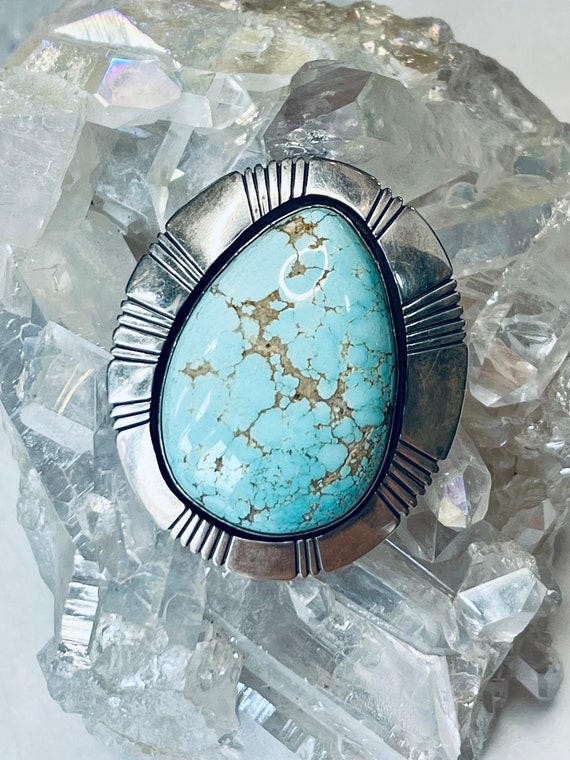 Grand Sterling Silver and Genuine Turquoise Ring