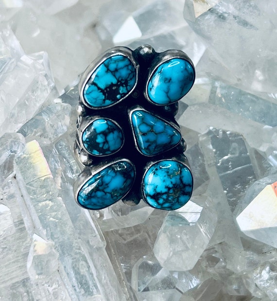 Stunning Sterling Silver and Genuine Turquoise Cl… - image 1