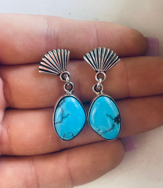 Sterling and Genuine Turquoise Earrings