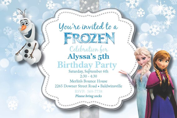 Frozen Birthday Party Invitation, Digital Download, Printing.