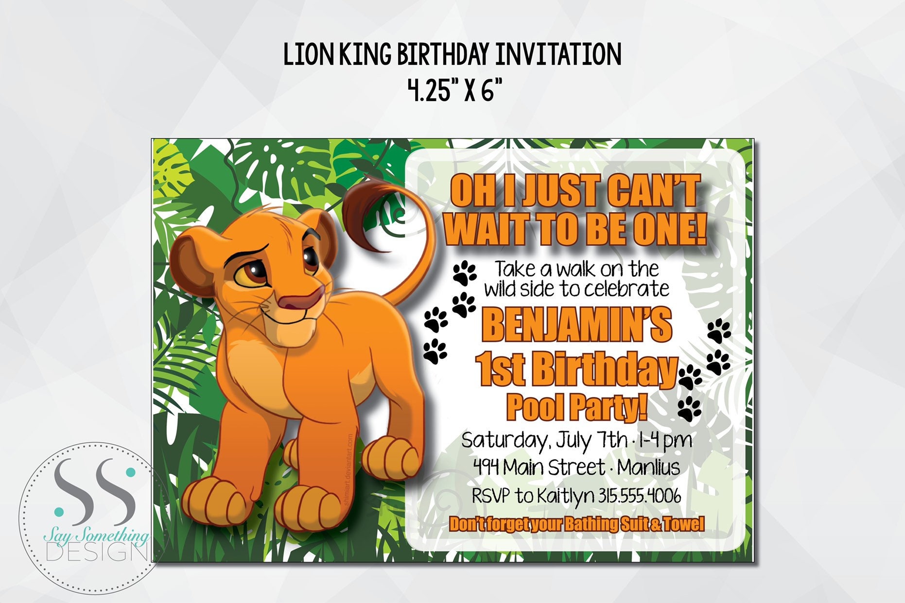 Carte Anniversaire Roi Lion Gratuite Le roi lion anniversaire Invitation bébé Simba premier - Etsy Canada