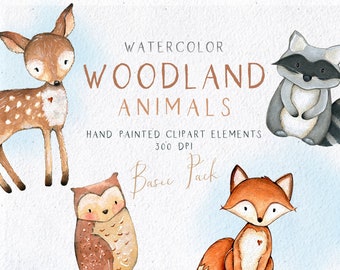 Download Woodland Animals Clipart Etsy