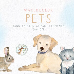 Clipart chien aquarelle, aquarelle chat Clipart, Clipart lapin aquarelle, aquarelle animaux Clipart, Clipart lapin, chien Clipart, Clipart chat
