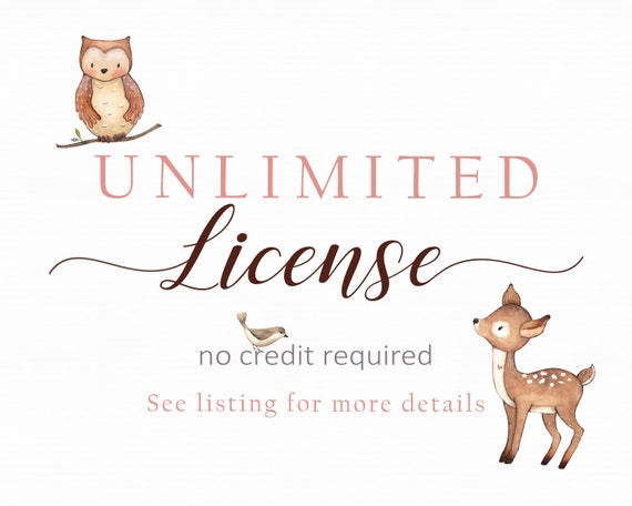 Commercial License, Digital Download, Printable Clipart, Watercolor Clipart