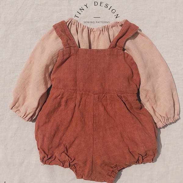 Linen Baby Romper Sewing Pattern | Cute Baby Rompers for Boy and Girl - 0 to 6 Years | Instant Download PDF Baby Romper Pattern