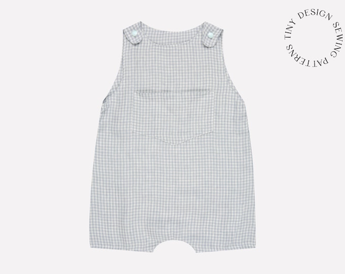 EASY Pinafore Jumpsuit Pdf Sewing Pattern / Linen Baby Jumpsuit / Baby