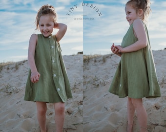 Modèle de couture PDF de robe FACILE et amusant / Robe à smocks / Nouveau-né à 12 ans / Couture de robe pour fille / Patron pour bébé / Débutant / Patron de couture pdf