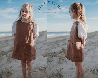 Pinafore Dress Pattern for Girls | Linen Dress | PDF sewing download | Baby Girl Pattern | Pinafore Sewing Patterns |Easy PDF Sewing Pattern