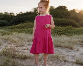 Girls Dress Sewing Pattern: Linen, Cotton (PDF Pattern)