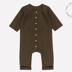 Romper PDF Sewing Pattern  / Easy Baby Romper Pattern / Button Down Jumpsuit/ Baby sewing pattern / Linen Jumpsuit / Baby boy / baby girl
