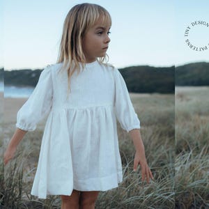 Girls Puff Sleeve Dress Sewing Pattern:  Baby & Girls Smock Dress PDF | Sizes 0 - 12 Years Instant Download