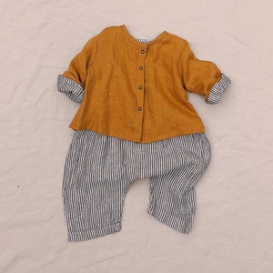 EASY Baby Kids Jumpsuit PDF Pattern 80's Vintage Romper Pattern Linen Jumpsuit Sewing Pattern Baby Boy Romper & Jumpsuit image 2