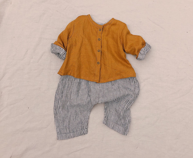 EASY Baby Kids Jumpsuit PDF Pattern 80's Vintage Romper Pattern Linen Jumpsuit Sewing Pattern Baby Boy Romper & Jumpsuit image 2