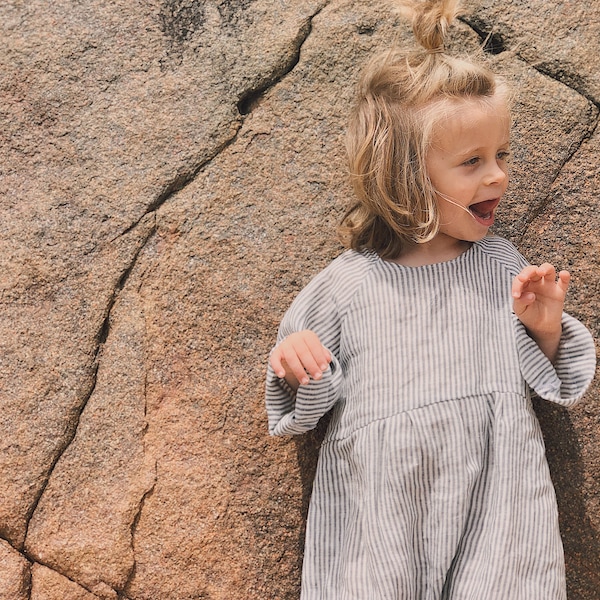 Easy Baby Romper Pattern: Boy Girl Linen Harem Jumpsuit (PDF Sewing Pattern)