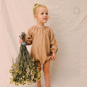 Beginner Baby Romper Sewing Pattern: Peasant Playsuit, Newborn to Toddler (PDF Pattern)