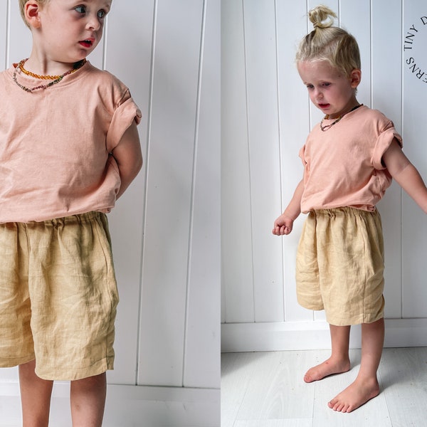 Patron de couture Short PDF - Baby Toddler Kids Teen / Newborn To 12 Years / short en lin / Boy Girl Harem Pants Sewing Pattern, bloomers