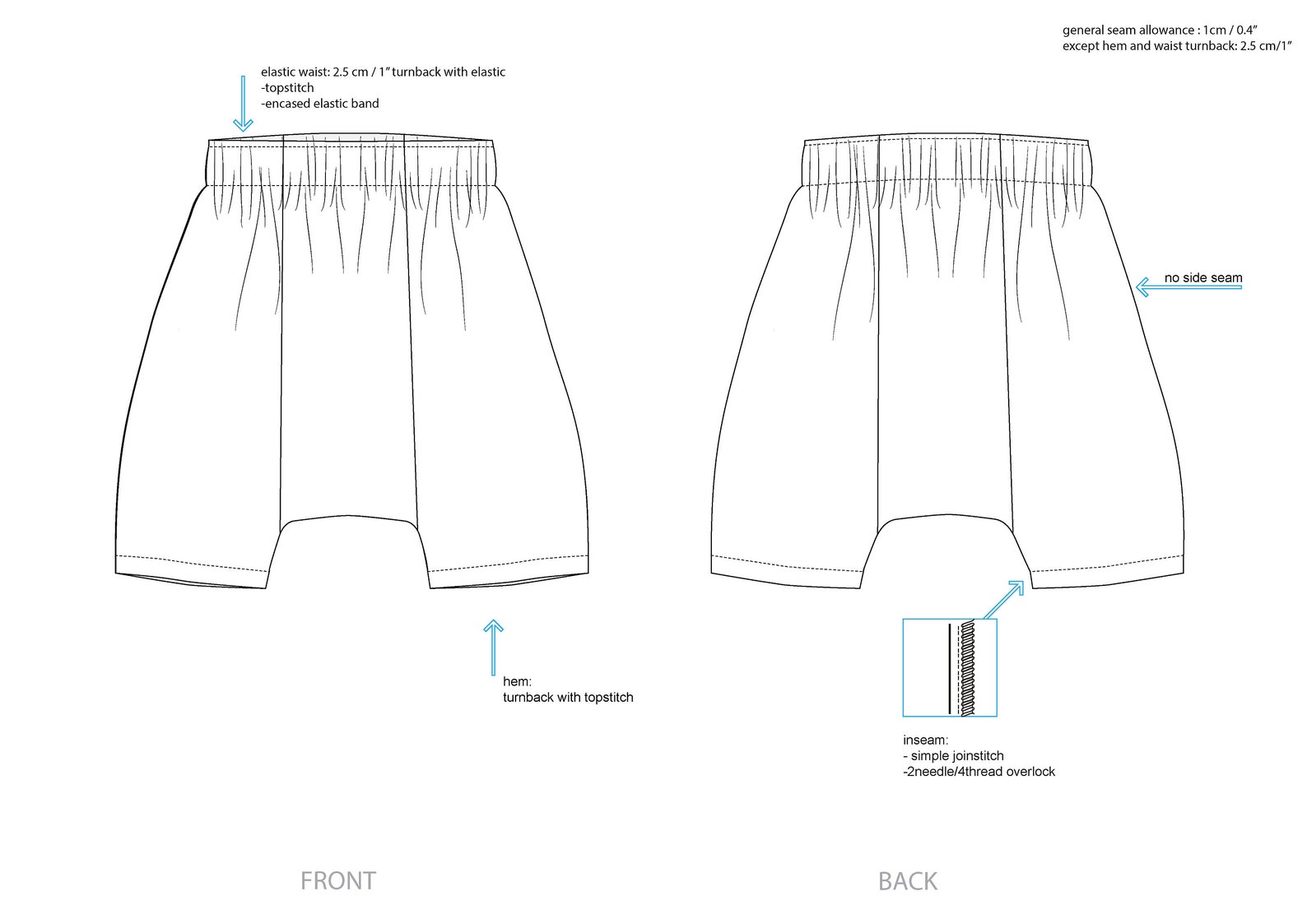 Harem Short Pattern for Baby Baby Harem Shorts Sizes 0M6T Etsy