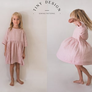 EASY Long Sleeve Smock Dress PDF sewing pattern / Newborn to 12 years  / Girls Dress / Baby Pattern/ Beginner Pattern / Girls Patterns