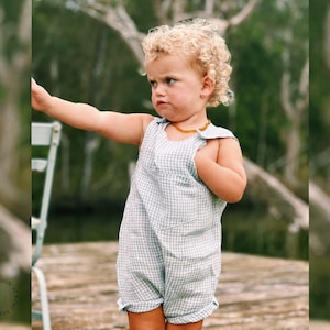 Easy Pinafore Romper Sewing Pattern: Baby & Kids Sizes | Boys Girl Overalls (PDF Pattern)