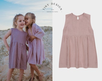 EASY Smock Dress Sewing Pattern PDF / Girls Dress / Baby dress / Kids toddler newborn / Linen Dress /  0 to 12 years / summer dress /  tween