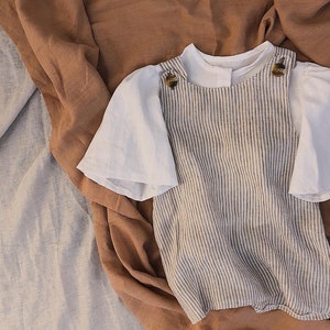 Schnittmuster für ein Latzkleid für Mädchen Leinenkleid PDF Nähen herunterladen Baby-Mädchen-Muster Pinafore-Schnittmuster Einfaches PDF-Schnittmuster Bild 6
