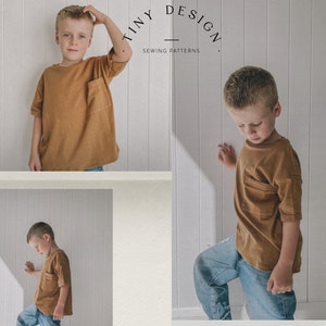 Boxy T-shirt Sewing Pattern / Knit t-shirt PDF pattern for kids / Upcycled T-shirt / Baby & Kids pattern / top pattern / children patterns