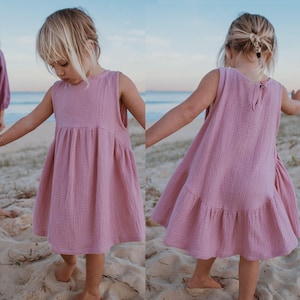 Girls' Crescent Dress Sewing Pattern: Easy Knit or Woven (PDF Pattern)