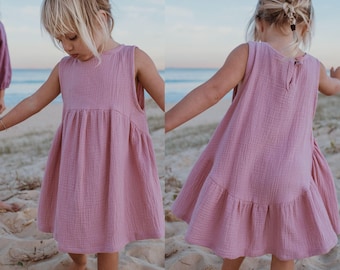 Girls' Crescent Dress Sewing Pattern: Easy Knit or Woven (PDF Pattern)