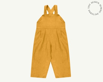 Kids Overall Linen Jumpsuit PDF Pattern - Romper Pattern  /  Toddlers Baby Boy / Baby Girl Romper - Easy DIY Sewing Pattern Photo Tutorial