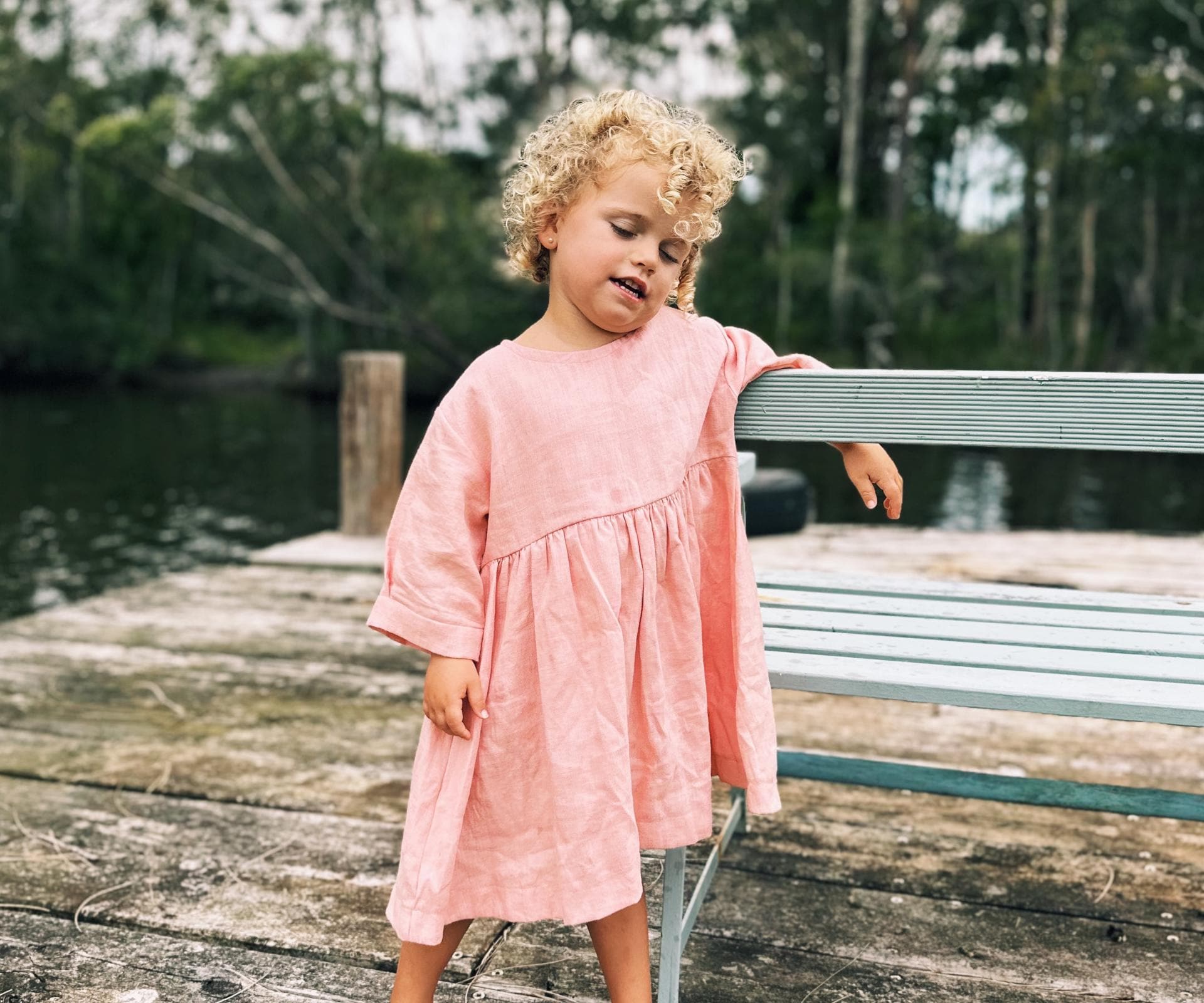 fitted lace wedding dress Baby and Toddler Long-Sleeve Twirl Dress - Basil Green| 100% Organic
