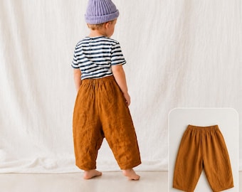Easy Harem Pants Sewing Pattern: Baby & Kids Knit or Woven Fabric (PDF Pattern)