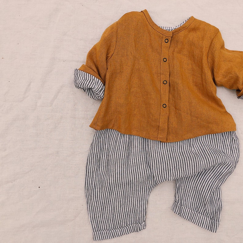 EASY Baby Kids Jumpsuit PDF Pattern 80's Vintage Romper Pattern Linen Jumpsuit Sewing Pattern Baby Boy Romper & Jumpsuit image 4