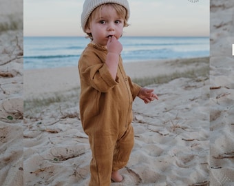 Linen Baby Romper PDF Sewing Pattern: Easy Jumpsuit (Instant Download)
