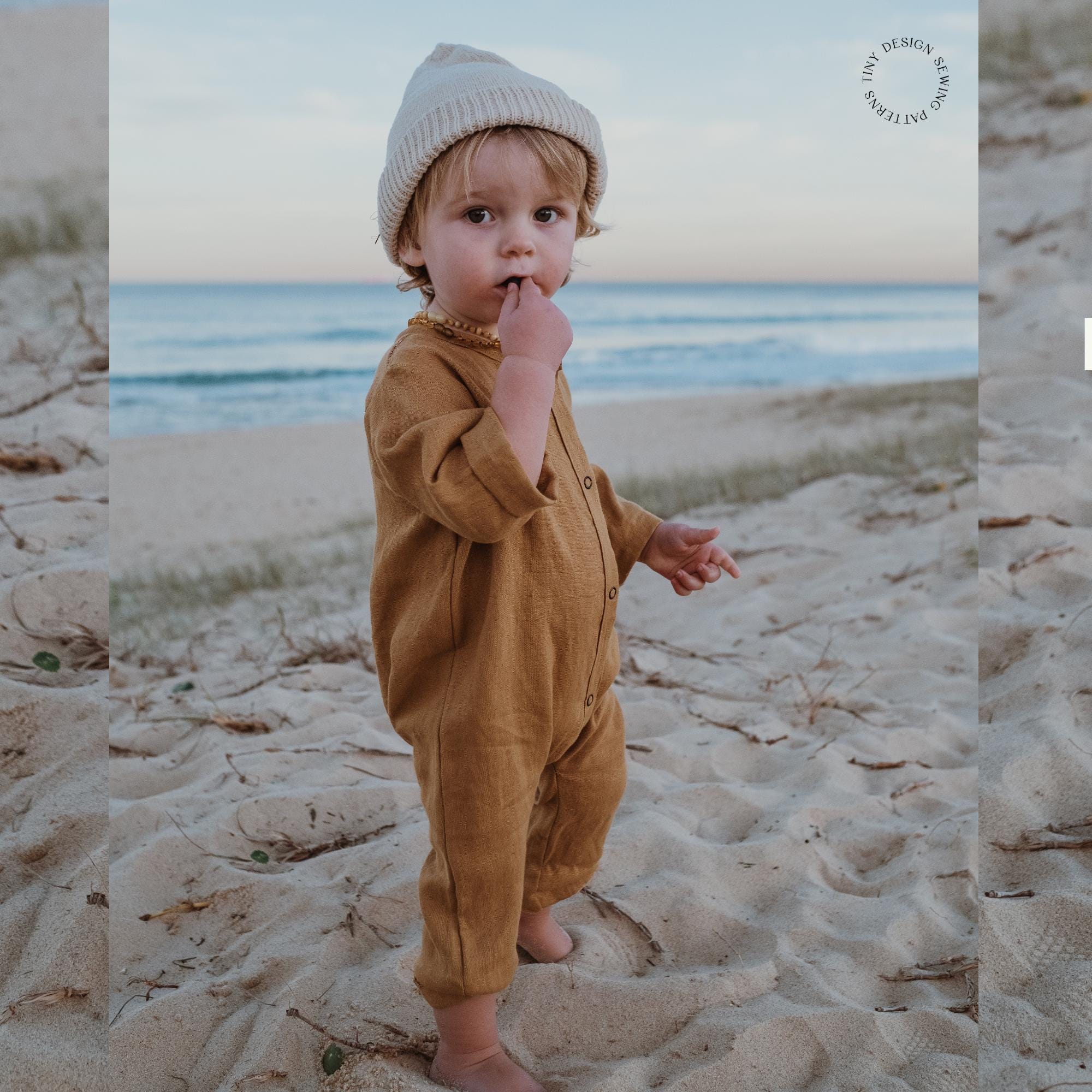 Linen Baby Romper PDF Sewing Pattern: Easy Jumpsuit (instant