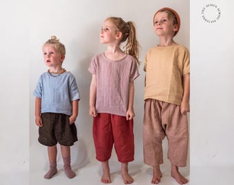 Pant BUNDLE x 3 | Baby & Kids Pants Sewing Patterns - Sarouel Pants, Harem Pants, Bermuda Shorts | PDF Sewing Pattern for Boys and Girls